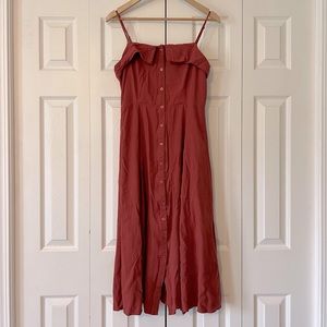 Rust Orange Midi Dress